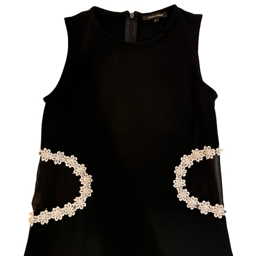 Black dress with sheer cutouts